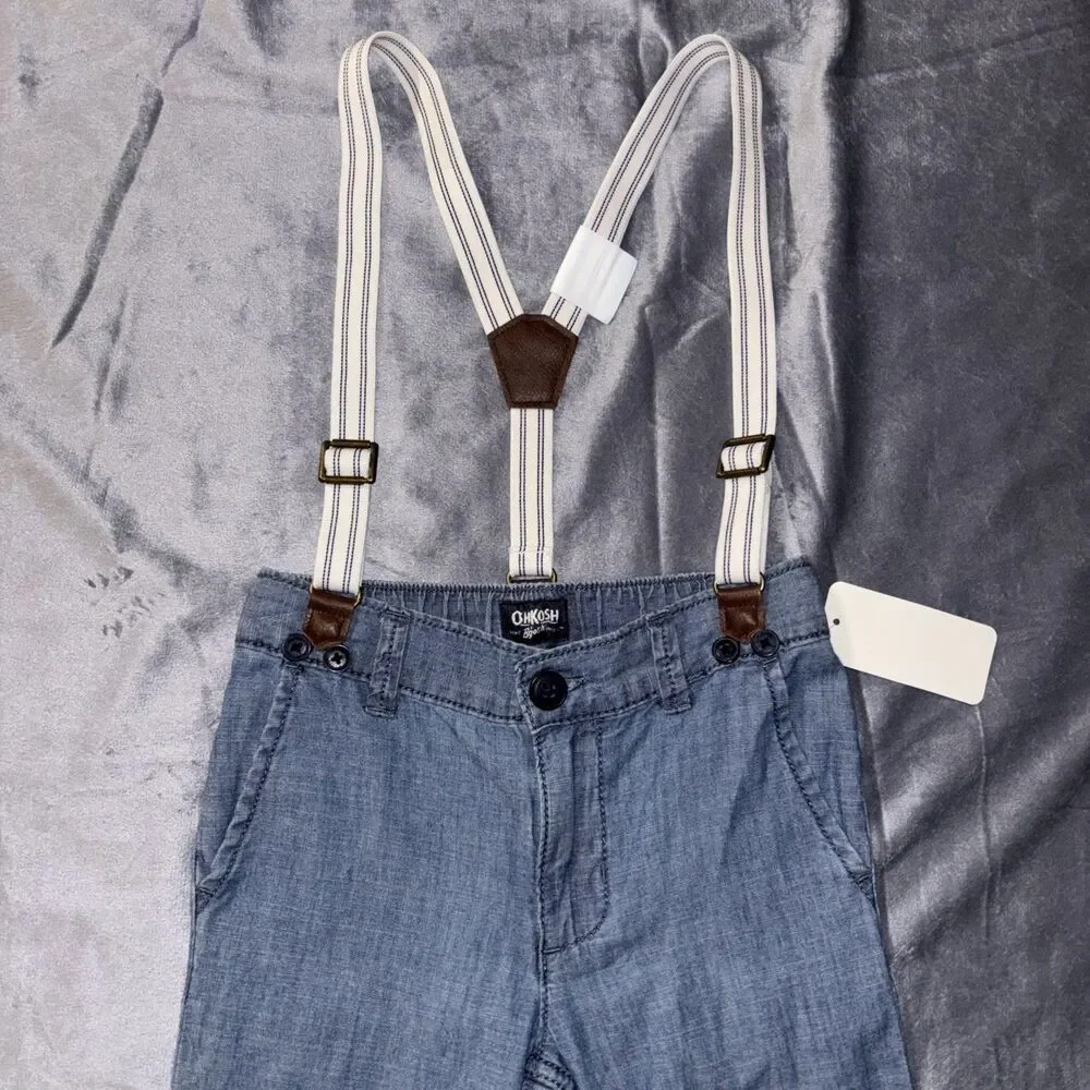 Osh Kosh B’Gosh Chambray Pants With Suspenders Size 5T